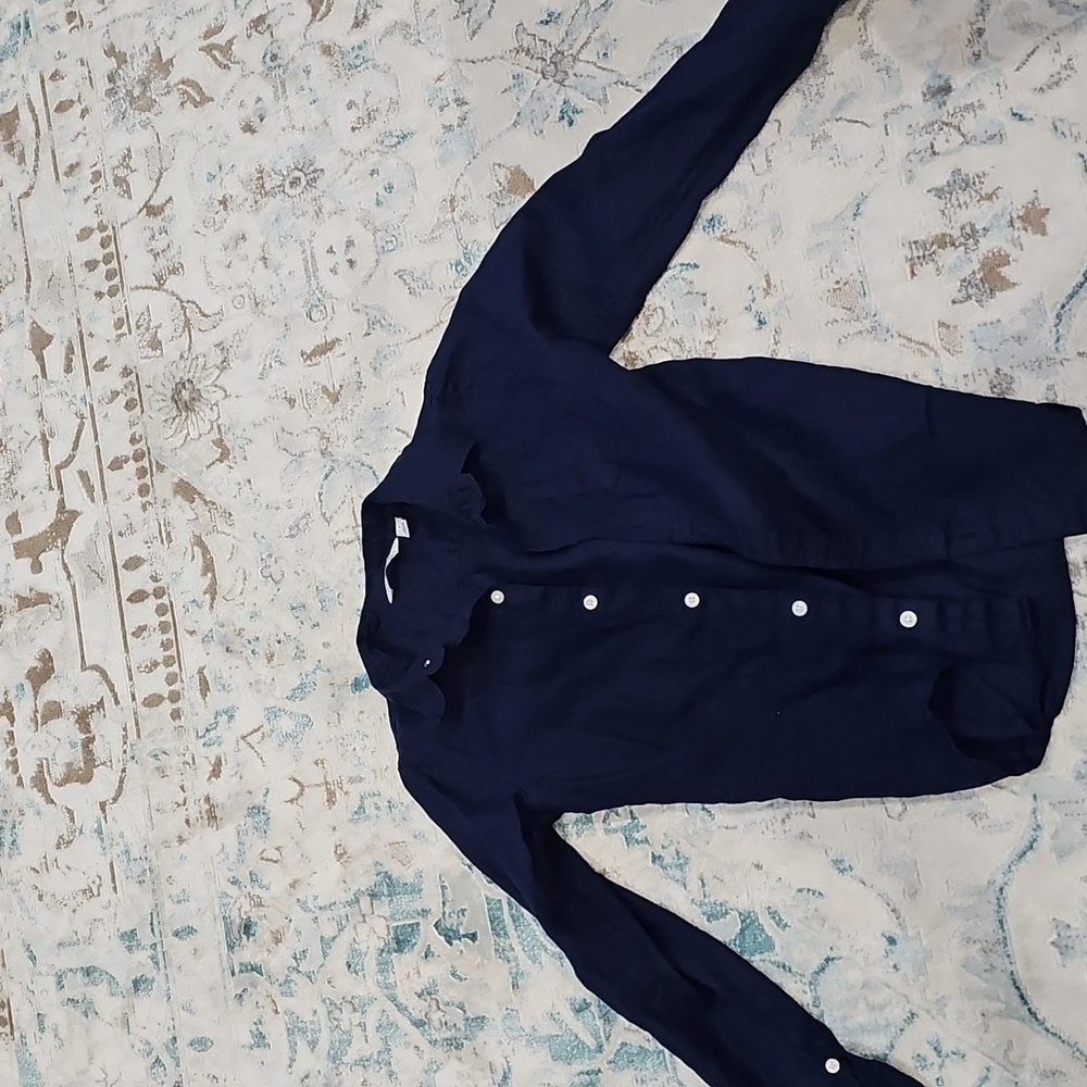 Janie And Jack Boys Navy Blue Button-Up Shirt Size 8